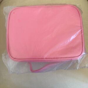 NEW LANEIGE Pink Patent Leather Makeup Toiletry Small Travel Bag Organizer